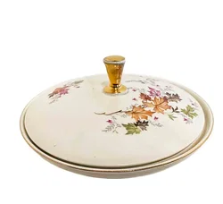 Eschenbach Porzellan Dose mit Deckel Herbstlaub Gold - Bild 1