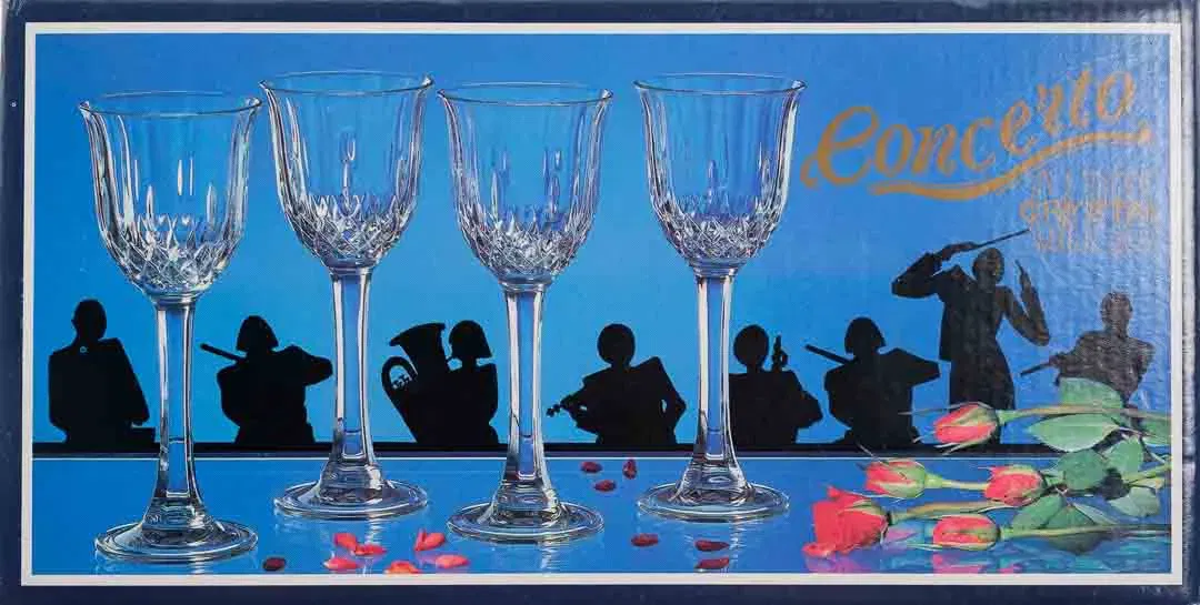 Concerto Capri – 4er-Set Kristall-Likörgläser / Digestifgläser (Vintage, Made in Italy) - Bild 4