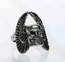 Jewelry We Herrenring  Edelstahl Totenkopf Edelstahlringe, Schwarz Silber Ringgröße 10-11 - Bild 4