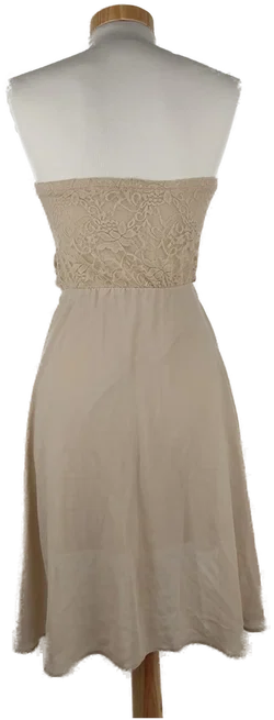 Kleid schulterfrei mit Brustteil, beige Größe XS/S (geschätzt) - Bild 3