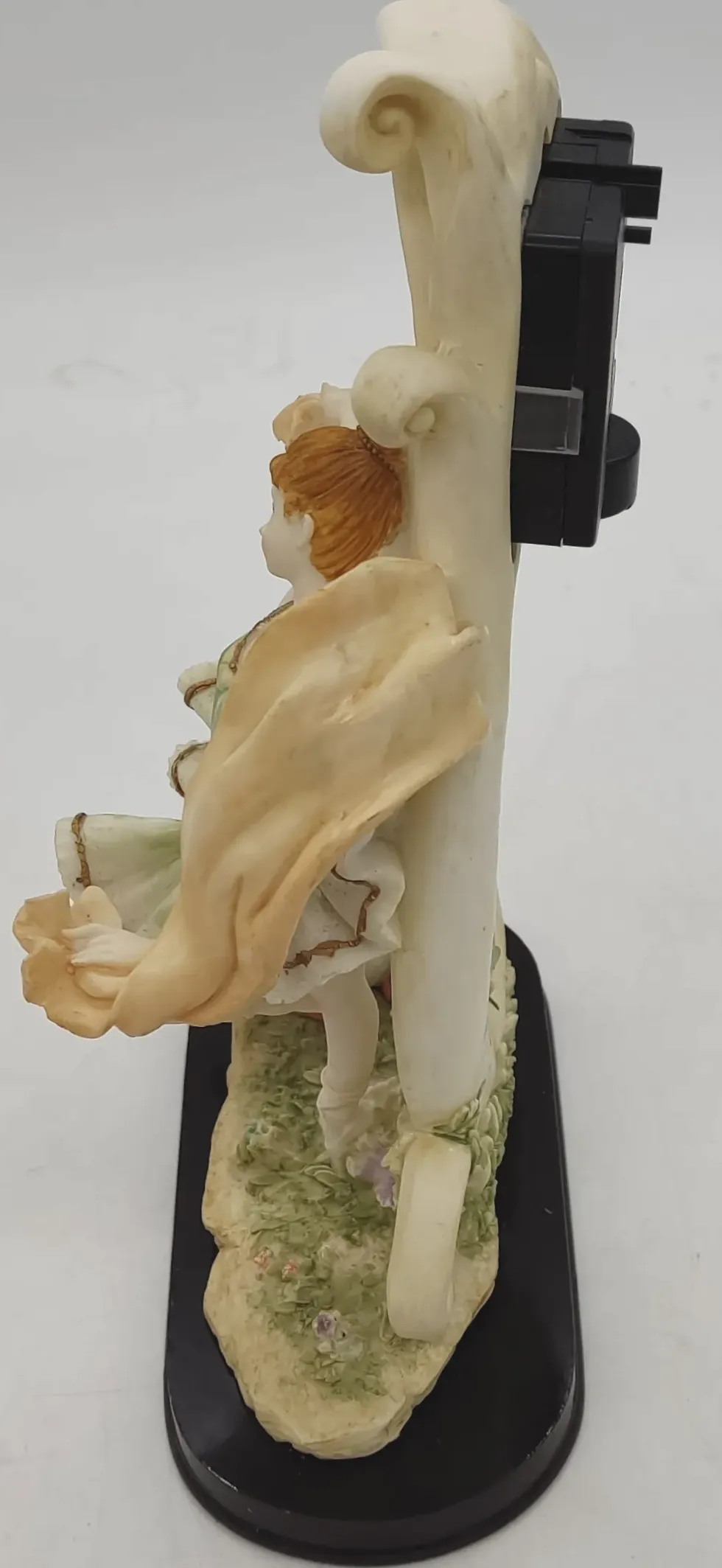 Tischuhr Ballerina mit Schwan Alabaster-Guß – Bild 3