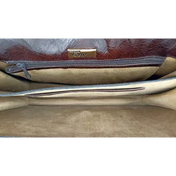 Vintage Rauledertasche Damen braun – Vorschau 6