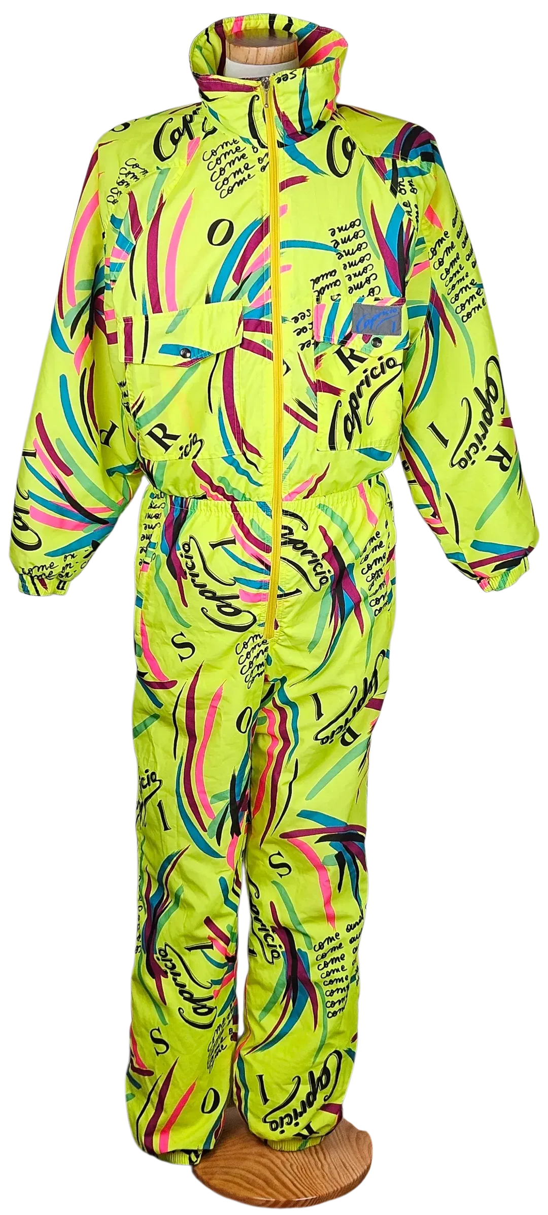 Capricio Vintage Herren Skianzug, gelb - L/XL (Made in Italy) - Bild 1