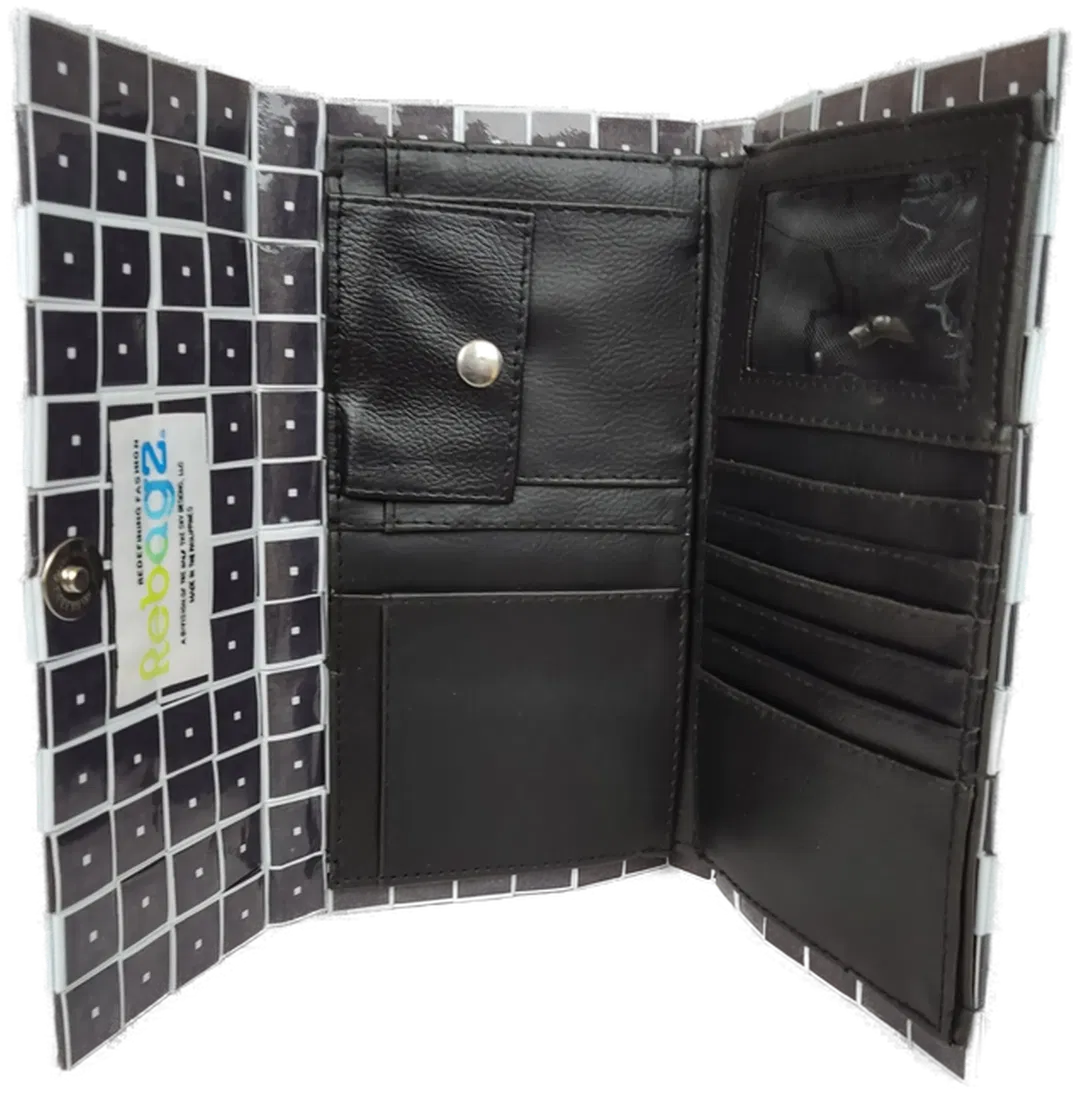 Rebagz Upcycling Damen Portemonnaie schwarz/weiß - Bild 4