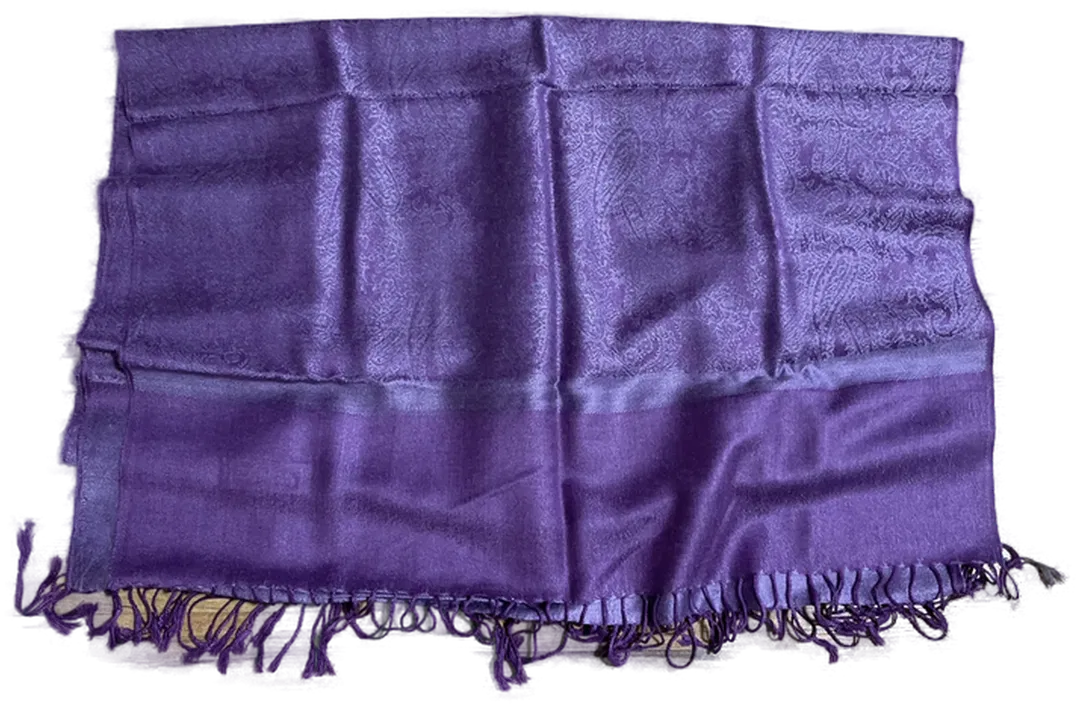 PASHMINA Schal 70% Pashmina 30% Seide lila 180x65 cm - Bild 1