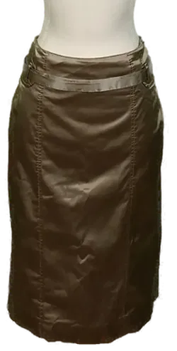 Marc Cain Damen Midirock khaki glänzend Gr. S  - Bild 1