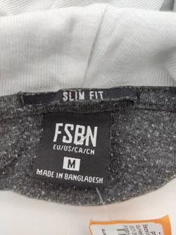 FSBN Herrenshirt  Kurzarm mit Kapuze grau - Gr. M (Slim fit) - Bild 4
