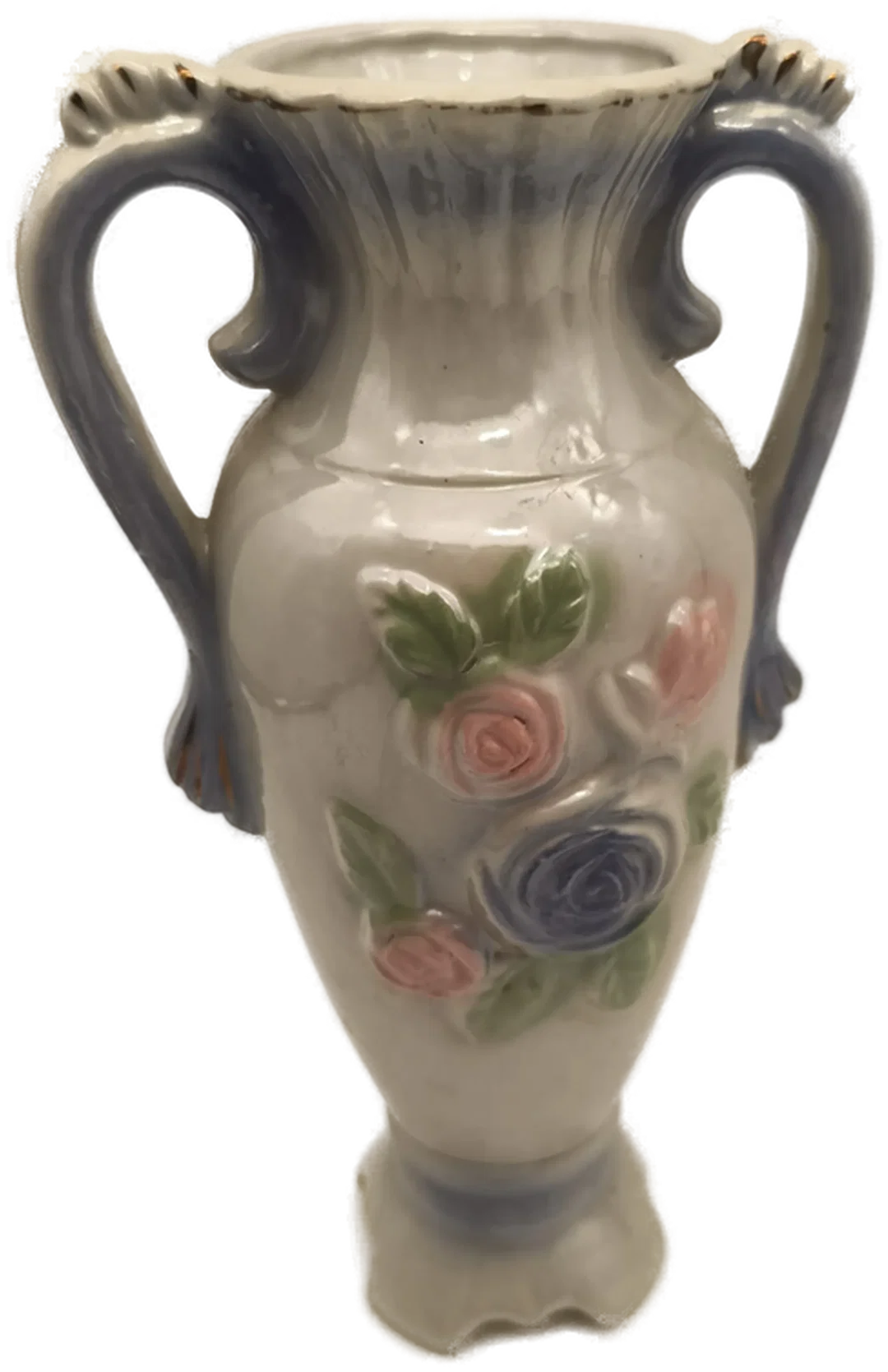 Henkelvase "Romantik", Porzellan, 24 cm hoch, klassische Amphorenform – Bild 1