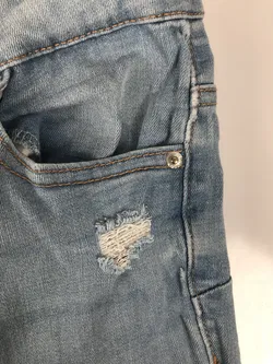 Bershka Denim Low Rise Push Up Damen Used Look Jeans Gr. 40, W28/L27 - Bild 5