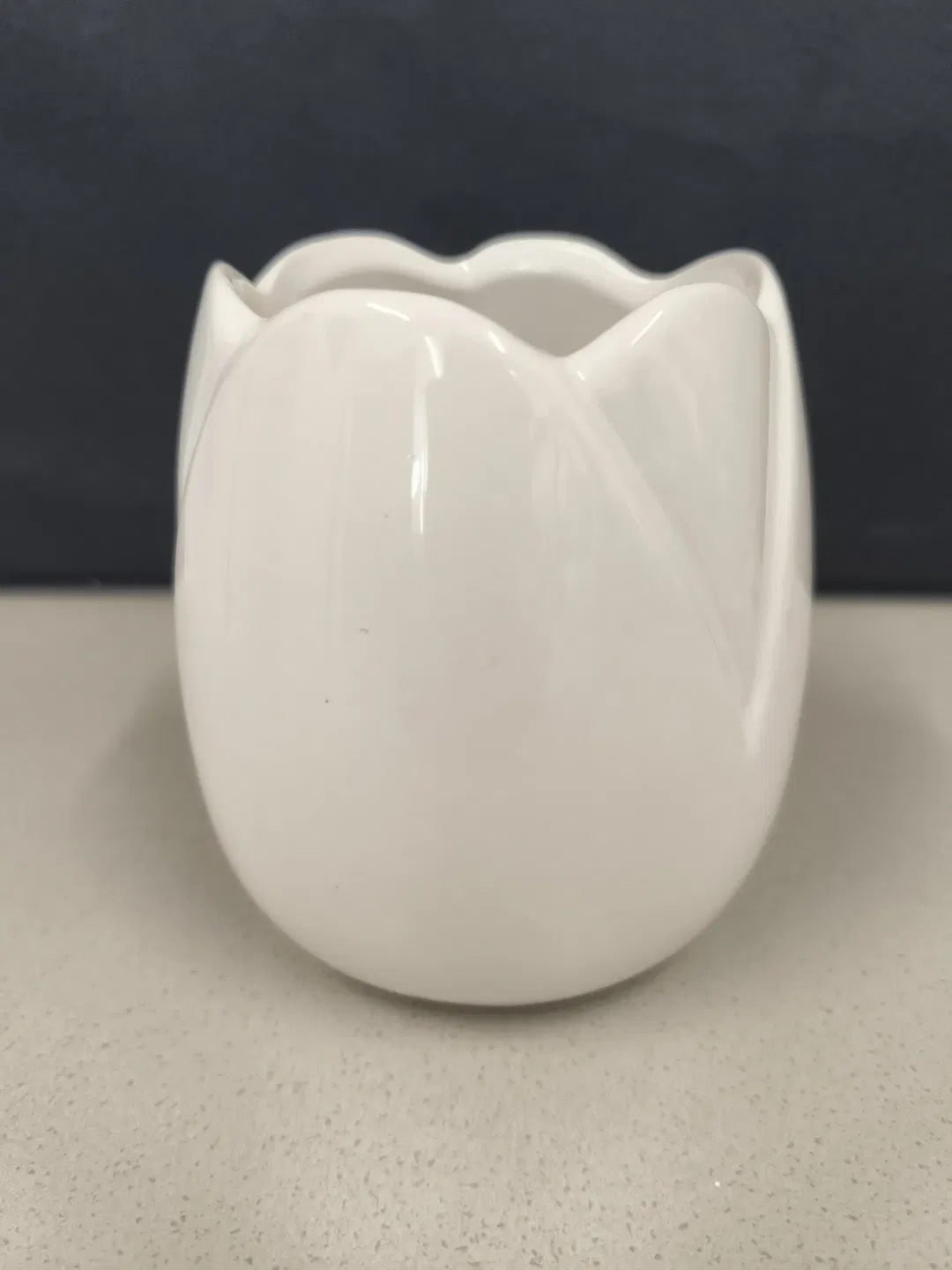 kleine Vase, Übertopf, weiß - Bild 1