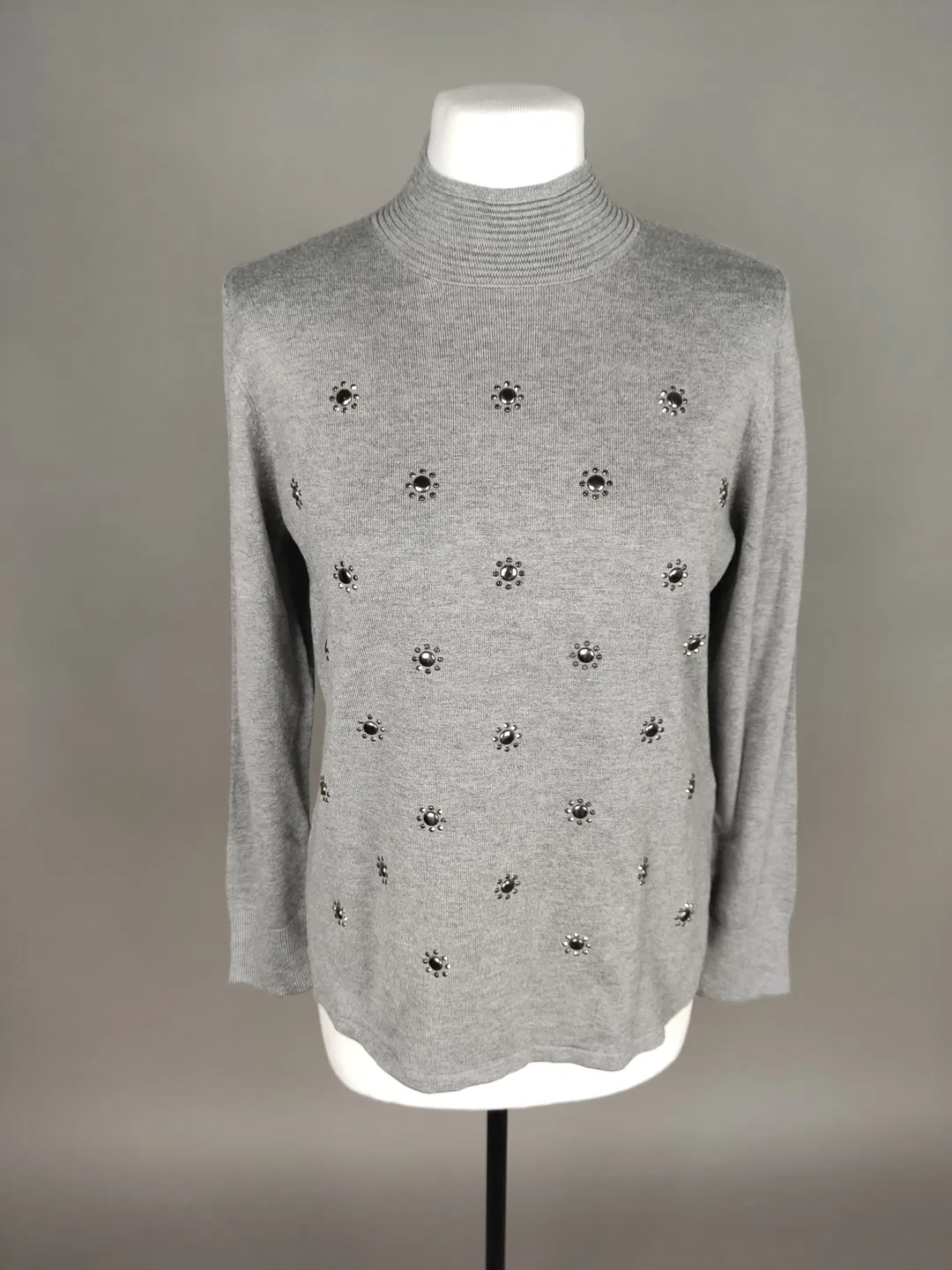 Rabe Damen-Pullover hellgrau mit Applikation - L / 40 - Bild 4