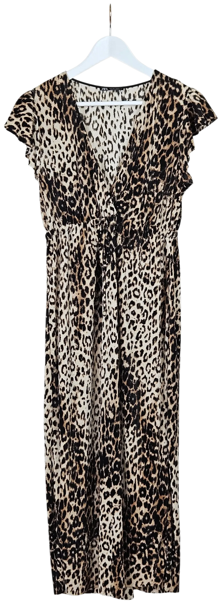 ZARA Damen Maxikleid mit Animal Print, braun - Gr. L - Bild 1