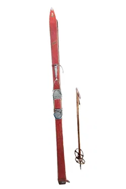 Ski Vintage Set: Hagan Skier mit Geschichte, Bindung und Stöcken - Bild 2