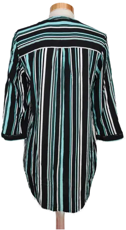 C&A Damen Bluse schwarz/blau/weiß gestreift - S/36 - Bild 2