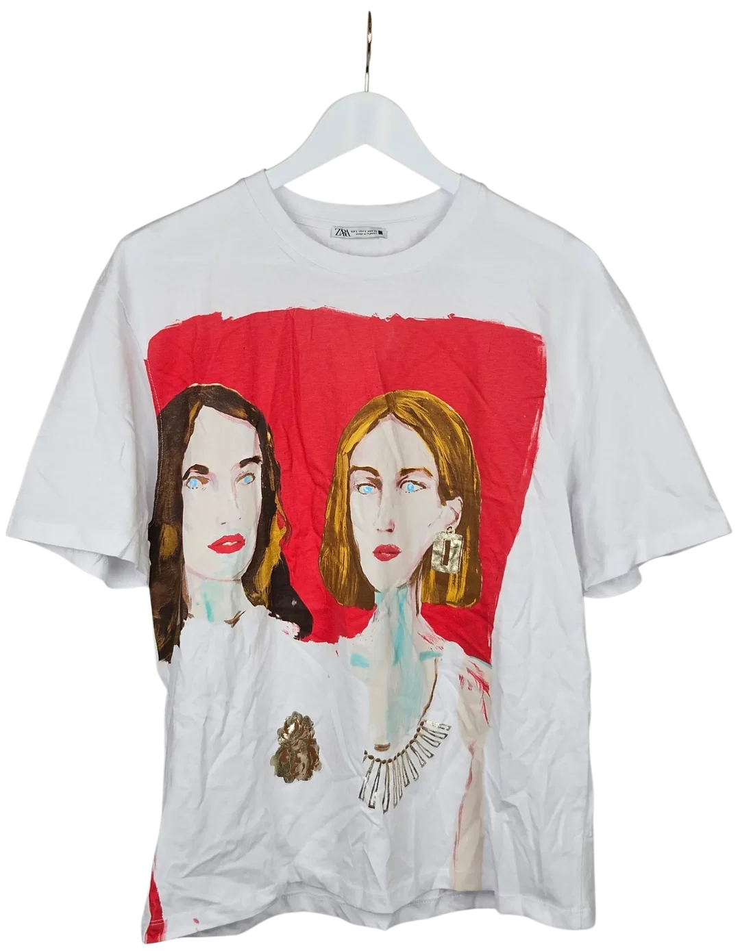 ZARA HERREN T-Shirt, weiß - Größe L - Bild 1