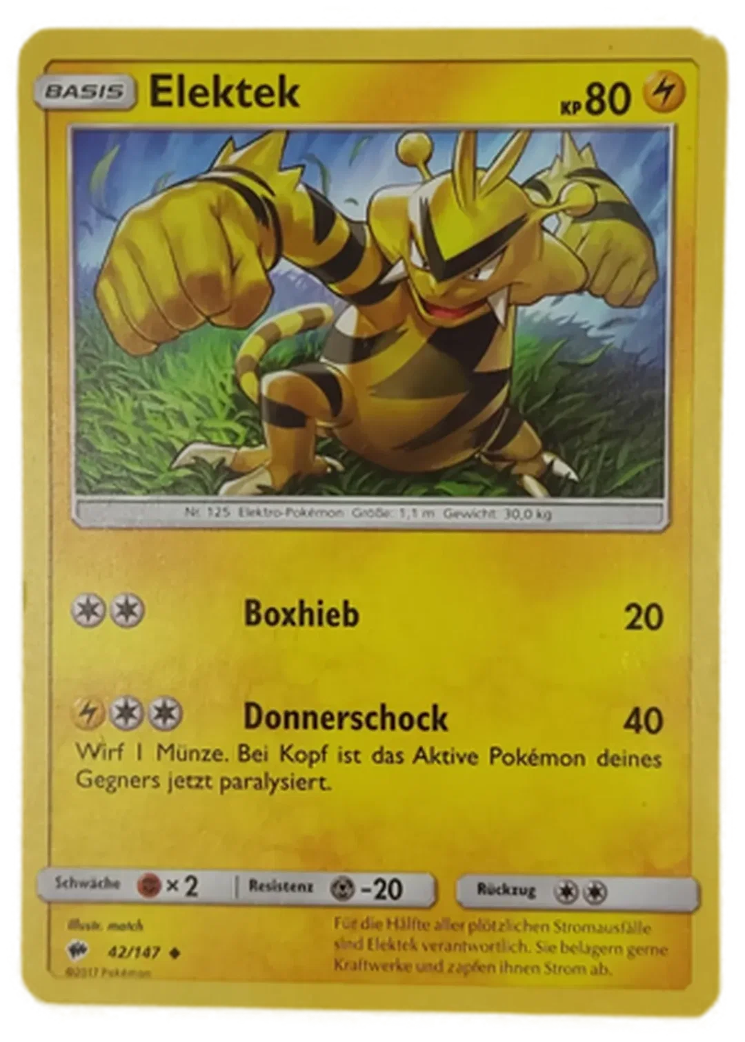  Pokémon Sammelkarte Elektek Basis - Bild 4