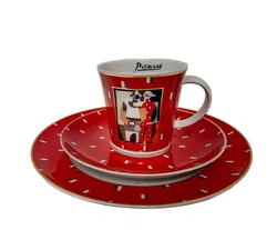 Picasso Porzellan-Set „Pierrot et Arlequin“ – Tasse mit Teller