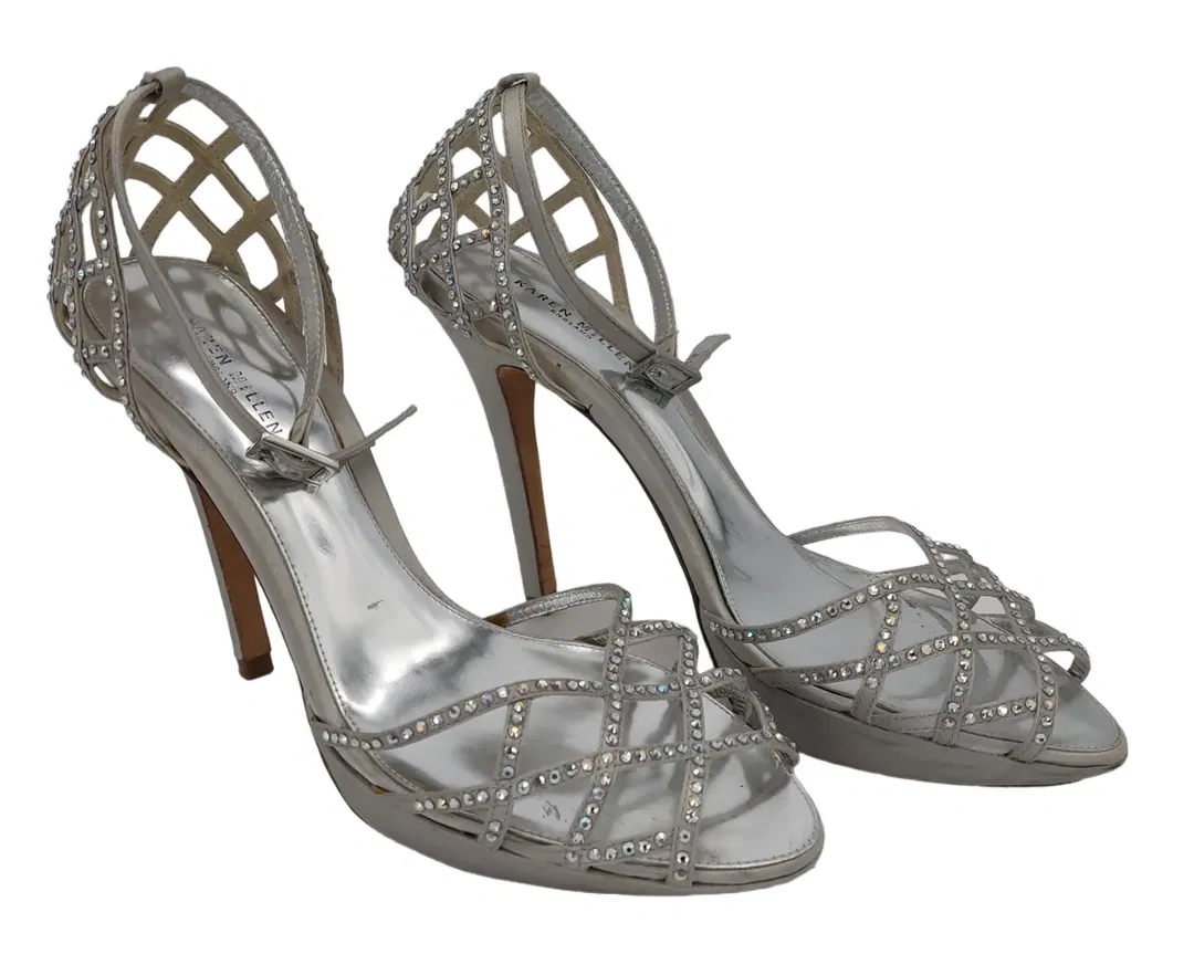 Karen Millen Damen Highheels, silber - Gr. 39 - Bild 1
