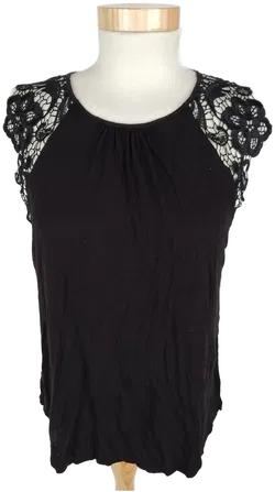 H&M Damen Top mit Spitze, schwarz, Größe M - Bild 1