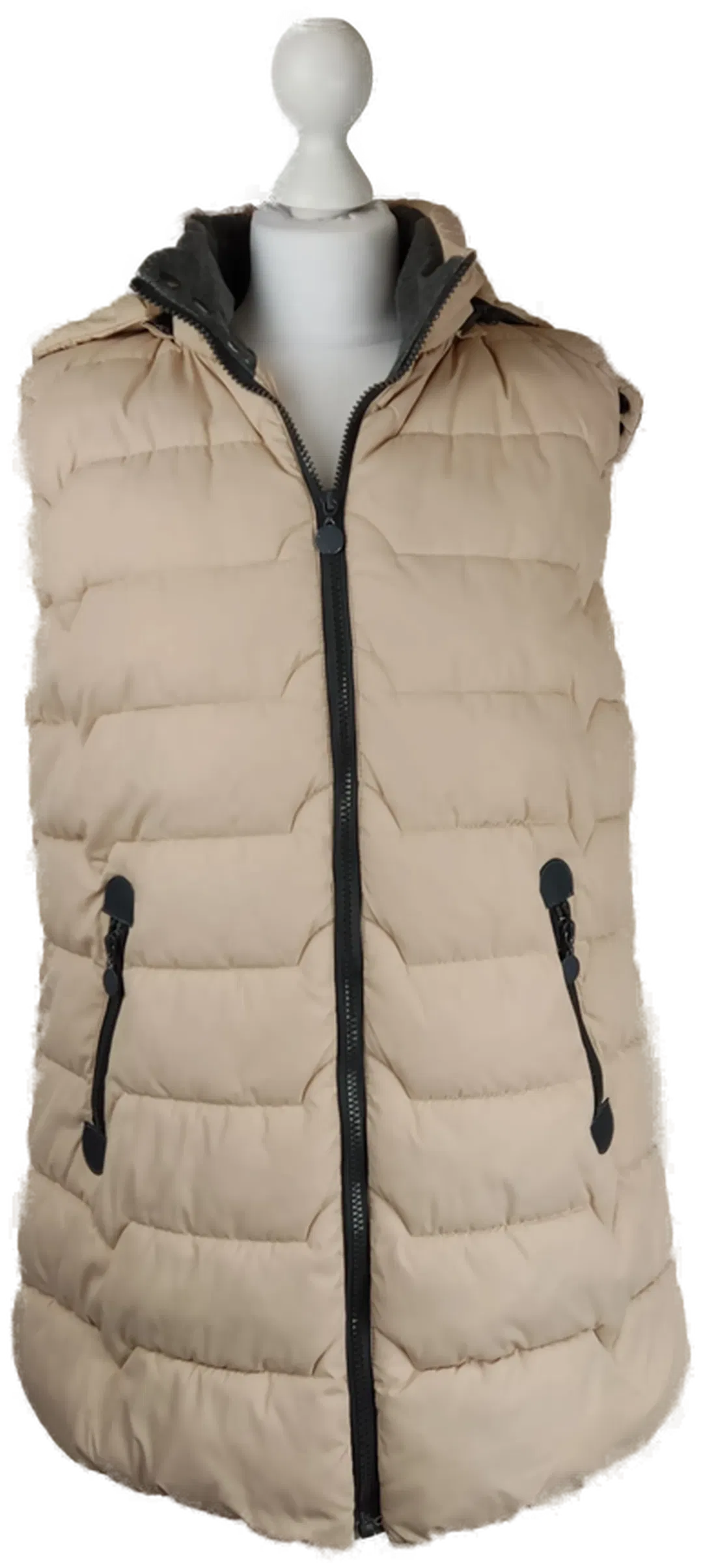 Damen Gilet mit abnehmbarer Kapuze Beige | Leichter Allrounder - Bild 4