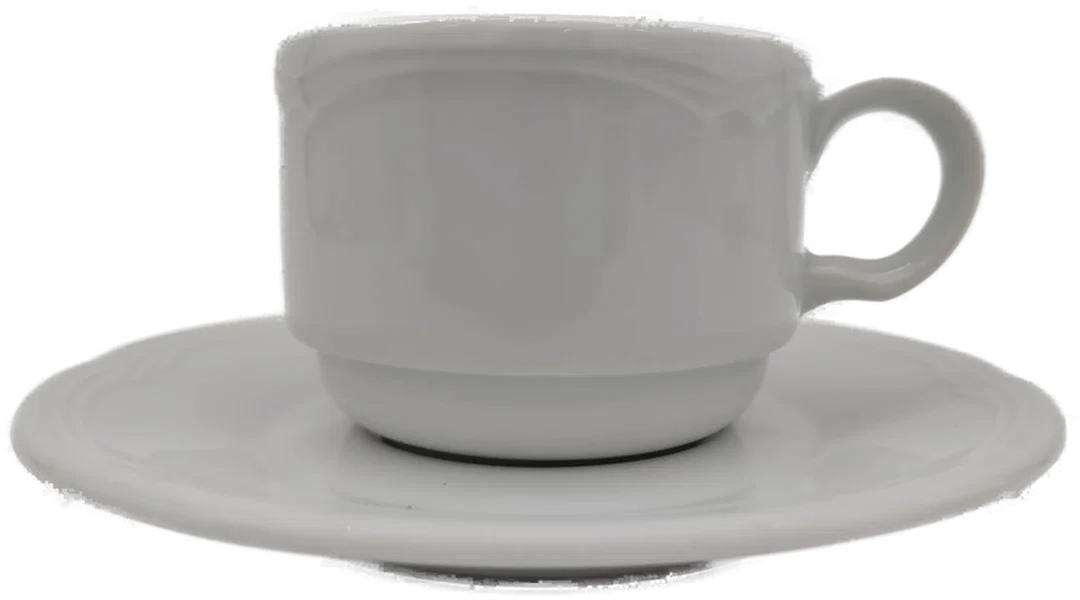 Lilien Porzellan Caroline weiß (Hornig Kaffee), Tasse mit Untertasse – Bild 2