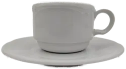 Lilien Porzellan Caroline weiß (Hornig Kaffee) Tasse mit Untertasse - Bild 2