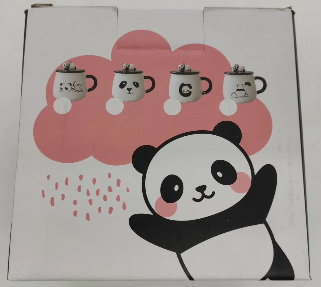 SHENDONG Panda-Teetasse mit Deckel und Löffel weiß/schwarz – Bild 5