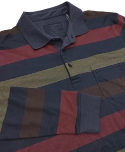 Authentic Style Herren Langarm Polo-Shirt, mehrfarbig - Gr. L  - Bild 3