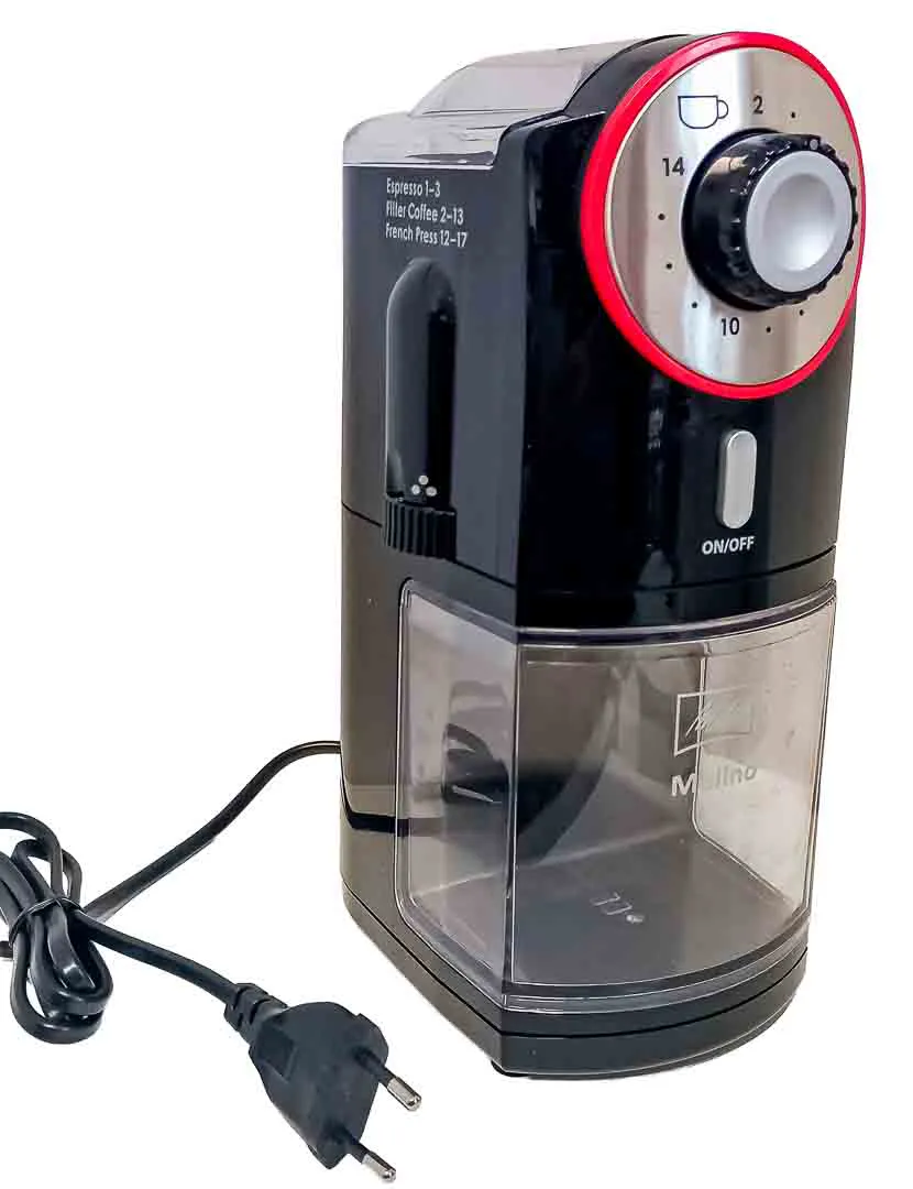 Melitta Molino Kaffeemühle 1019-01 Schwarz-Rot Scheibenmahlwerk – Bild 2