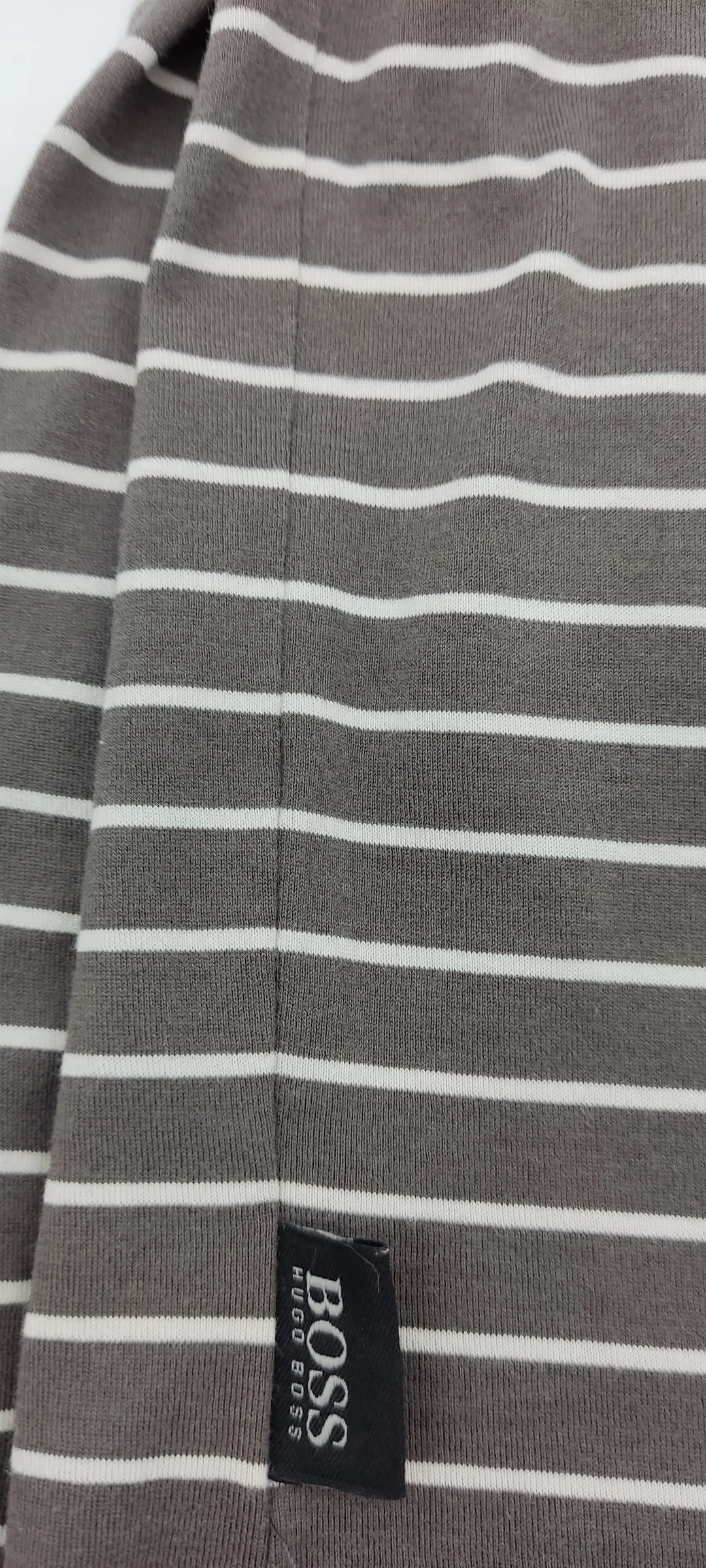 Hugo Boss Herren Polo Langarm Shirt braun/weiß gestreift Gr. M – Bild 3