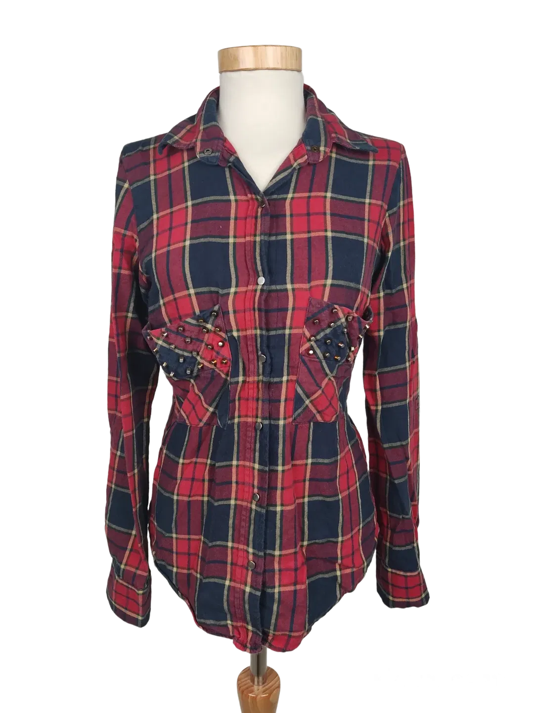 Leara Woman Damen Bluse rot/blau - Gr. EU S - Bild 4