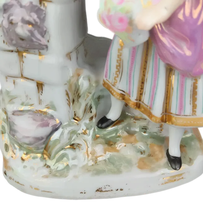 Dekoskulpturen aus Porzellan - Rococo Bauernmädchen und Jäger – Bild 6