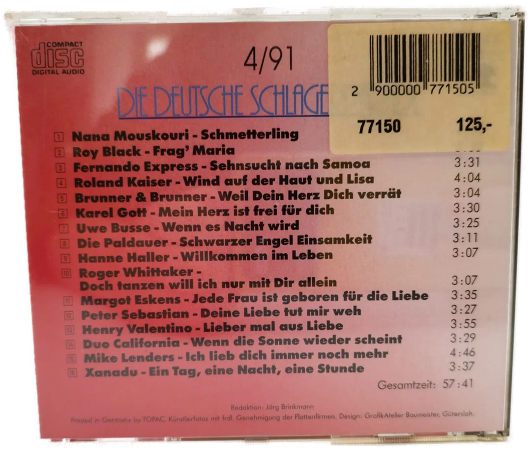 Die deutsch Schlager-Parade - Original Stars, Original Hits / CD – Bild 2