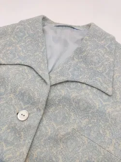 Vintage Damen Blazer, hellblau/beige - Gr. S - Bild 4