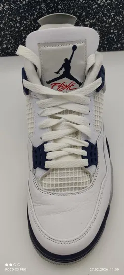 Air Jordan 4 Retro White/Midnight Navy für Herren, Größe 40 - Bild 5