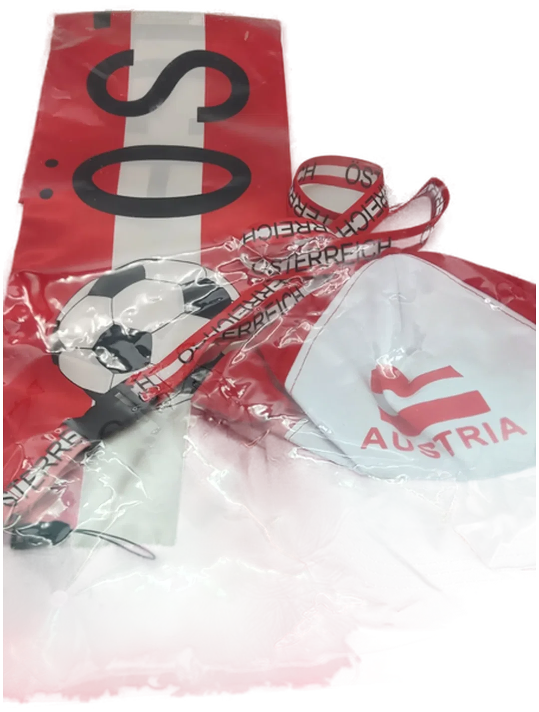 Fußball Fanartikel Österreich Schal, Schlüsselanhänger u. Kappe - Bild 4