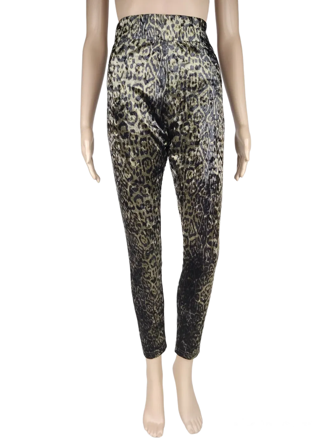 Jones Mädchen Samt Leggings schwarz/olivgrün - Gr. XS - Bild 1