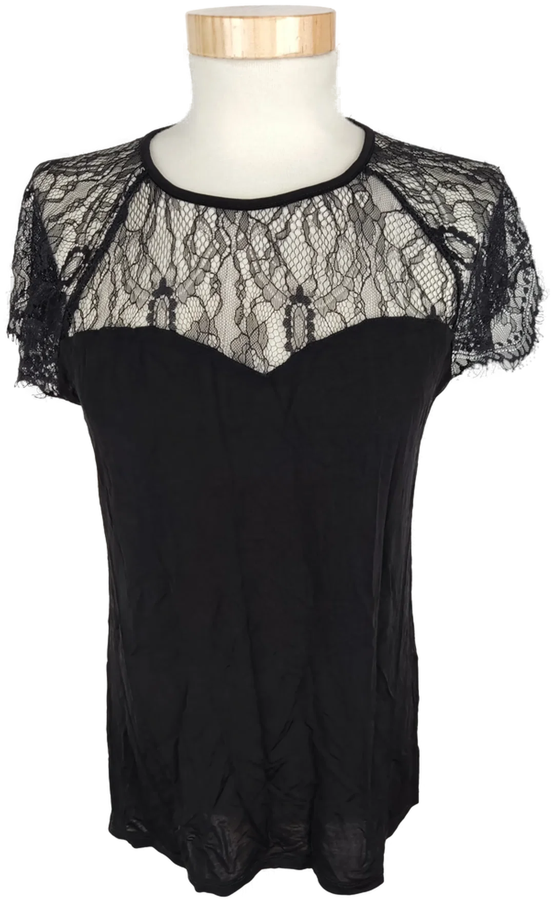 Schwarzes Spitzent-Shirt, Gr. S, hochwertige Qualität - Bild 1