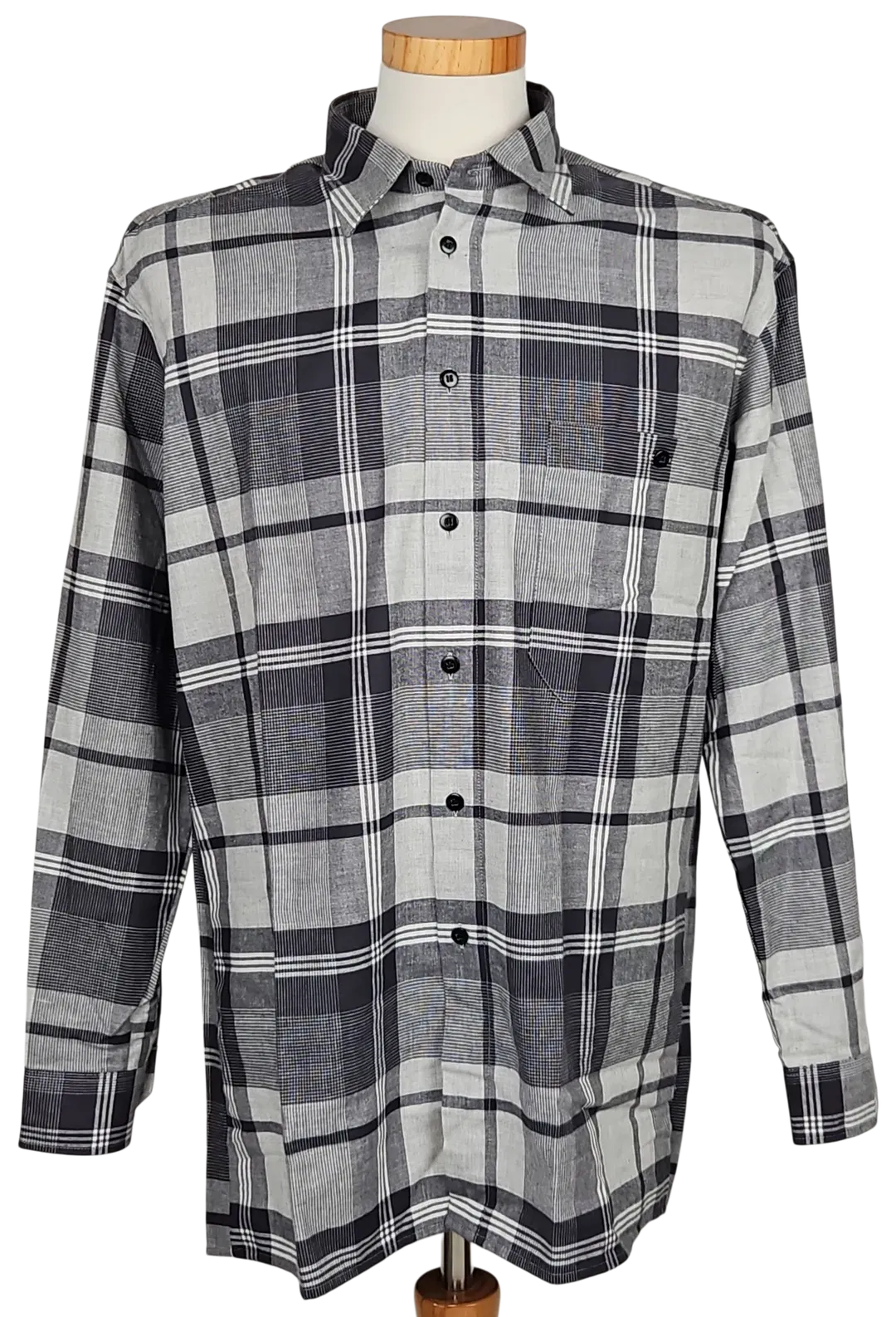 LUIGI Vintage Herren Hemd, grau - Gr. M  - Bild 4