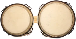 Klassische Holz-Bongos mit Naturfell – Doppelbongo-Set - Bild 2