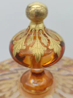 Glas Bowle-Gefäß mit Unterteller mit Golddekor | Festlicher Blickfang - Bild 6