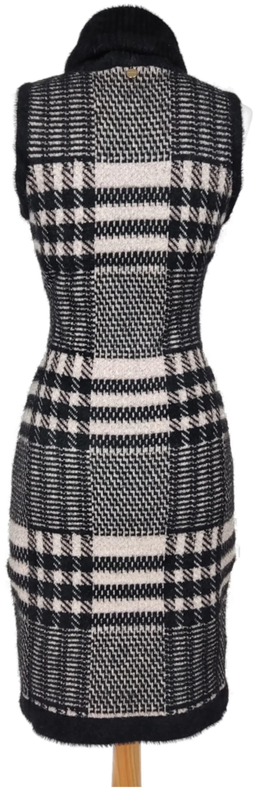 Fracomina Damen Rollkragenkleid, schwarz/weiß/rosa - Gr. XS – Bild 3