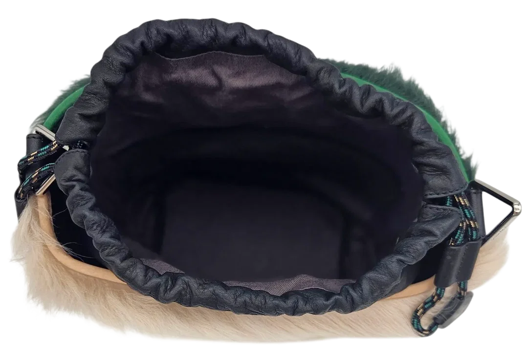 Max V. Koenig Damen plüsch Handtasche, grün/beige - Höhe ca. 29 cm  – Bild 4