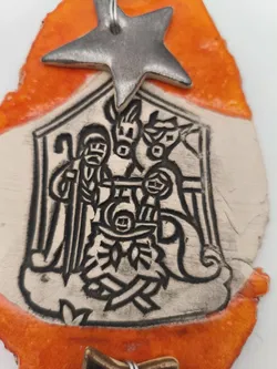 Deko Weihnachten, Keramik orange - Bild 3