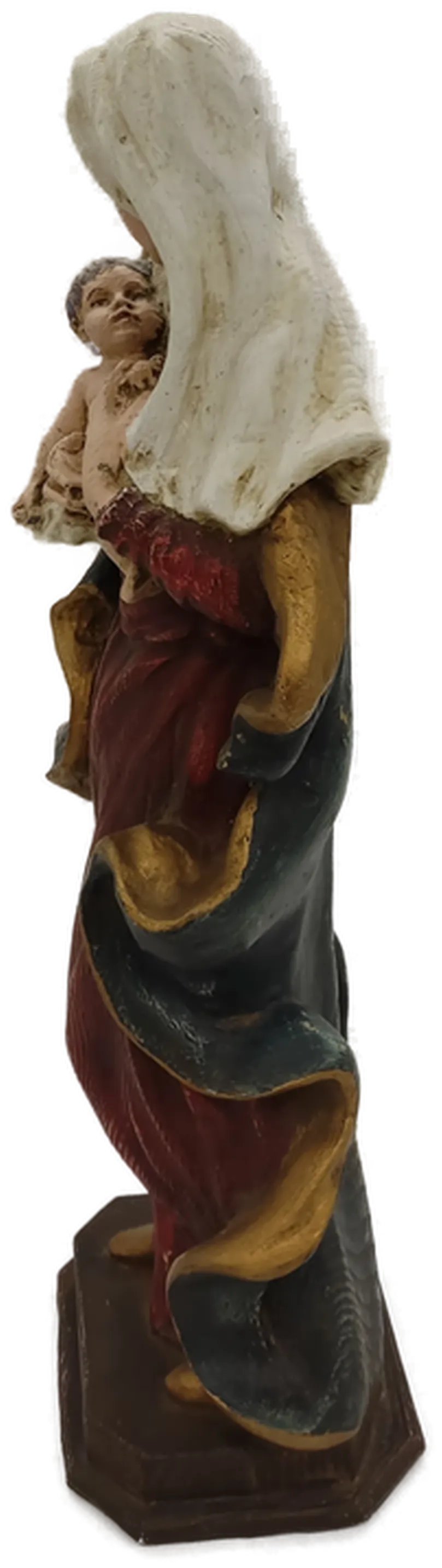 Madonna mit Kind / Marienstatue aus Holz handbemalt Höhe 46cm – Bild 2