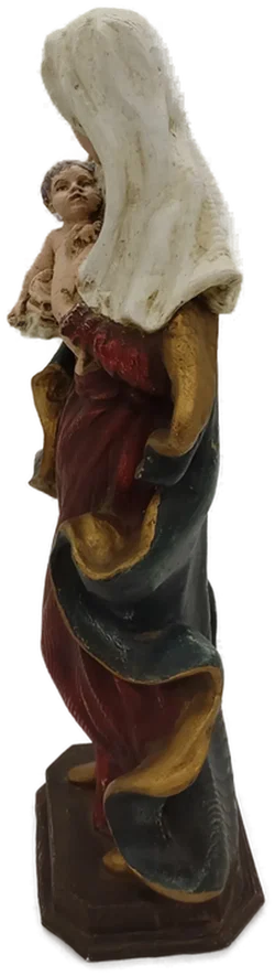 Madonna mit Kind / Marienstatue aus Holz handbemalt Höhe 46cm - Bild 2