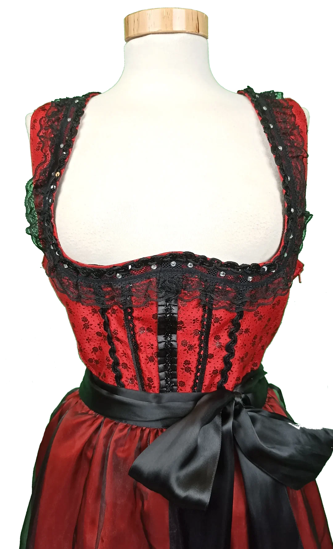 Country Line Damendirndl rot/schwarz Gr. 38 – Bild 3