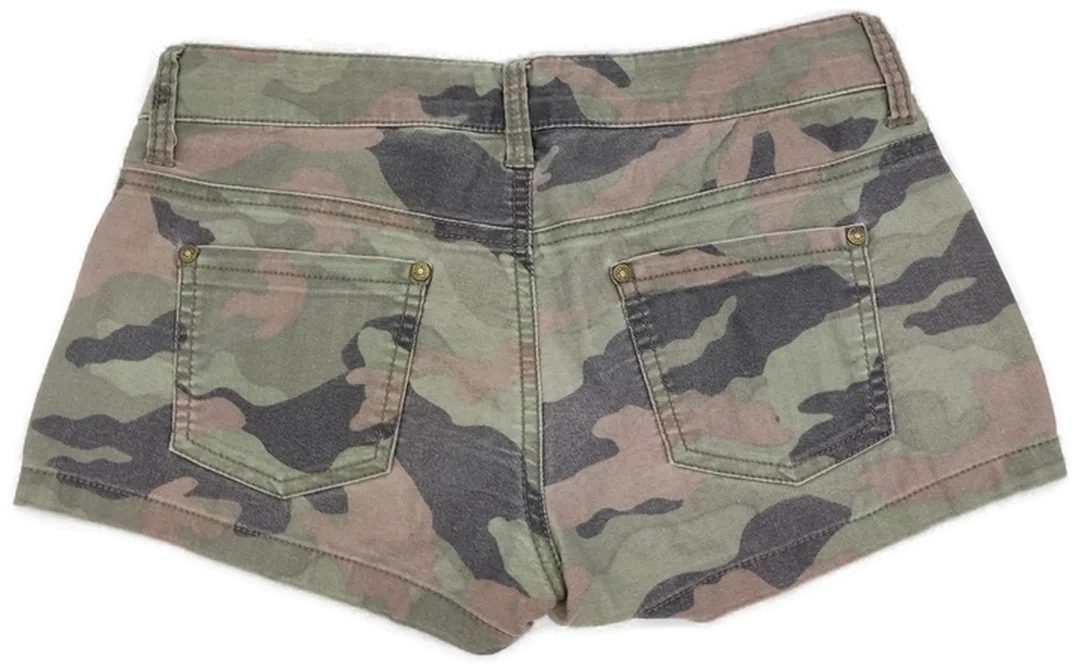 Jeansshorts "Blind Date", kurz mit Taschen, camouflage, Größe S – Bild 2