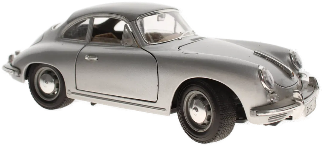 Burago Porsche 356 B – Maßstab 1:18 – Silber – Modellauto Diecast – Made in Italy - Bild 4