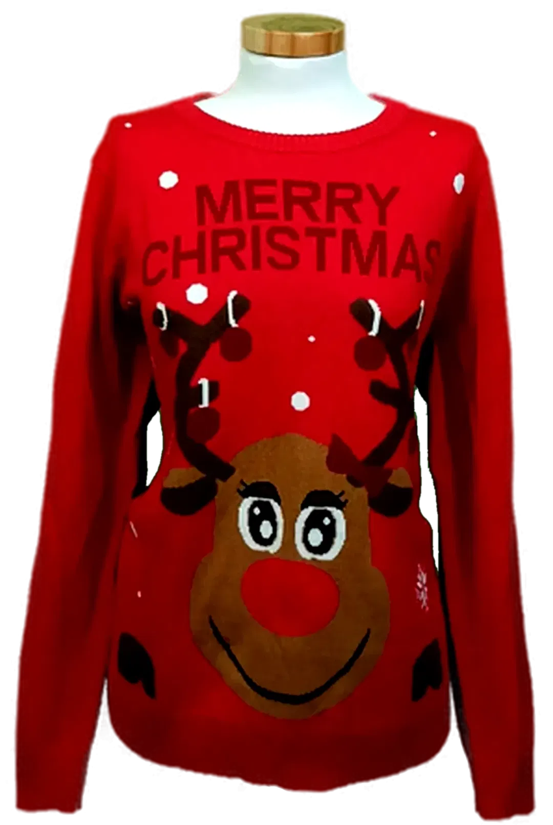 Esmara Damen Weihnachtspullover rot gemustert Gr. EUR 44/46 - Bild 4